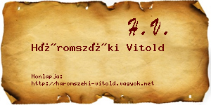 Háromszéki Vitold névjegykártya